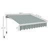 8' x 6.6' Patio Retractable Awning, Manual Exterior Sun Shade Deck Window Cover - 3 of 4