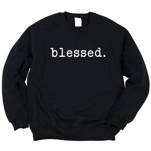 Simply Sage Market Women's Graphic Sweatshirt Blessed Typewriter - 1 of 4