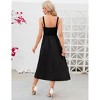 Clearlove Women's Casual Summer Midi Dress Spaghetti Strap Button Down Sleeveless A-Line Beach Swing Sundress - 4 of 4