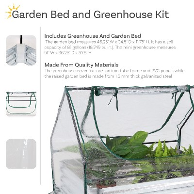 Clear PVC and Galvanized Steel Raised Garden Bed with Cover