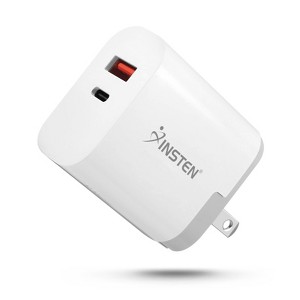 Insten Insten 30W USB C Wall Charger, Dual Port QC Fast Charger & PD Type C Charging for iPhone 15/ 14/ 13/ Pro/ iPad, Samsung - 1 of 4