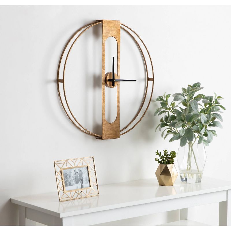 22&#34; x 22&#34; Urgo Numberless Metal Wall Clock Gold - Kate &#38; Laurel All Things Decor, 6 of 8