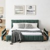 CAVINAS Upholstered Bed Frame, Comfortable Chenille Fabric Bed with Headboards and Solid Bed Frame, Platform Bed with 4 Drawer for Storage - 4 of 4