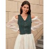 Acekool Women’s Pirate Steampunk Vest – Lace-Up Medieval Bodice, Suede Look Cosplay Waistcoat for Costume or Daily Wear - 2 of 4