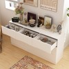 FUFU&GAGA White Modern Minimalist Dresser Bedroom Horizontal Dresser Large Drawer Cabinet Hidden Handles - 3 of 4