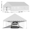 Heavy Duty Party Tent, Outdoor Event Canopy, PE & Steel Frame with Removable Sidewalls, Waterproof UV Resistant White, Wave/Straight Edge - 3 of 4