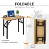 Itopfox Folding Desk No Assembly Foldable Computer Desk for Small Space Home Office Dormitory Teak Black Frame - 2 of 4