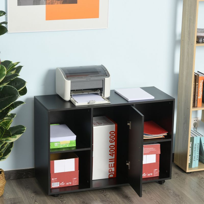 Vinsetto Multipurpose Filing Cabinet Printer Stand with an Interior Cabinet, 2 Shelves, & Printers/Scanner Area, 3 of 7