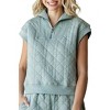 Women's Textured Half Zip Pullover Top - entro - 4 of 4