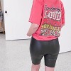 Women's Pleather Biker Shorts - BENIE - 2 of 2
