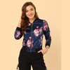 INSPIRE CHIC Women's Stand Collar Floral Prints Zip Up Lightweight Short Jacket - 2 of 4