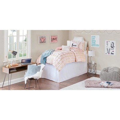 Blush Pink Poly Chenille Tufted Lounge Floor Pillow Cushion