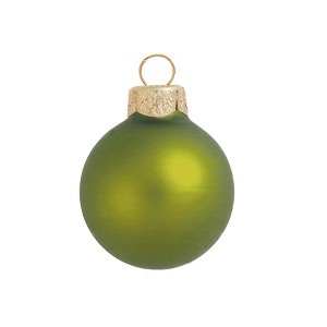 Northlight Petite Matte Finish Glass Christmas Ball Ornaments - 1.25" (30mm) - Kiwi - 40ct - 1 of 4