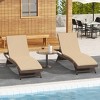 WestinTrends All Weather Wicker Outdoor Patio Chaise Lounge with Cushion (Set of 2) - 2 of 3