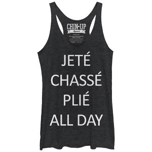 Women's CHIN UP Jete Chasse Plie All Day Racerback Tank Top - 1 of 3