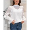 Whizmax Women Long Puff Sleeve Turtleneck Mesh Blouse Going Out Fall Party Night Elegant Tops Cute Women Trendy Blouse - 4 of 4