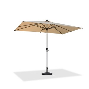 PURPLE LEAF Crank and Tilt Table Umbrella Outdoor Patio Market Umbrella with Visible Hand Crank System With Base - 1 of 2