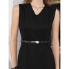 INSPIRE CHIC Women's Sleeveless V-Neck Zipper Back Office Sheath Dresses with Belt - 4 of 4
