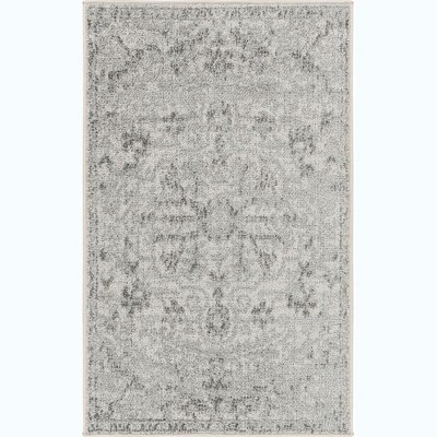 Mark & Day Olivia 3'11"x5'7" Rectangle Woven Indoor Area Rugs Light Gray: Traditional Medallion, Stain-Resistant, Pet Friendly