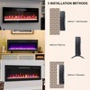 42" Insert Ultra-Thin Tempered Glass Front Wall Mount Electric Fireplace With Remote Control And Multi-Color Flames, Led Light Heater（not have a power - 3 of 4