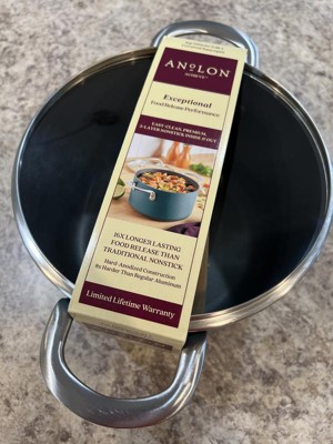 Anolon Achieve 4qt Hard Anodized Nonstick Saucepot with Lid Silver