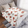 Lomsoe Merry Christmas Flannel Throw Blanket with Cardinal Bird & Pine Branch Print - Red & Green Holiday Design, Vintage Home Decor Gift. - 4 of 4