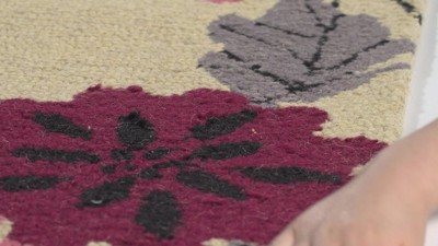 Handmade Floral Wool Area Rug in Pup Tent, 5' x 8'