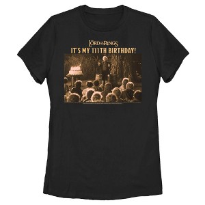 Women's Lord of the Rings Fellowship of the Ring Bilbo Baggins It's My 111th Birthday T-Shirt - 1 of 4