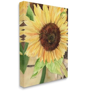 Stupell Industries Summer Sunflower with Yellow Honey Bee Detail Gallery Wrapped Canvas Wall Art, 24 x 30 - 1 of 4