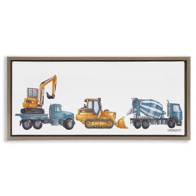 Stupell Industries Construction Vehicles Driving Illustration, 25" x 11"