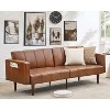 75" Futon Sofa Bed, Mid-Century Modern Futon Couch, Convertible Sleeper Sofa with Adjustable Backrest, Loveseat - 4 of 4