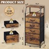 GALAXHERO Dresser with 4 Drawers Tall Nightstand and End Table with Charging Station LED Light, Fabric Bins, Wood Shelf, USB Ports and Outlets - 3 of 4