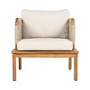 1 Piece Acacia Wood Rope Weave Outdoor Club Chair with Deep Seat, Patio Lounge Chair with Water-Repellent Cushions for Garden Balcony-Coolbibila - 2 of 4