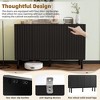 55"W 4-Door Minimalist Shoe Cabinet Sideboard Storage Cabinet Buffet Cabinet with Fluted Doors and Adjustable Shelves-ModernLuxe - 3 of 4