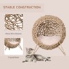 Kumasinova 20.5" Elevated Cat Bed with Banana Leaf Design,Woven Cat Beds for Indoor Cats with Cushion,Breathable Pet Bed for Small Cats,Beige - 3 of 4
