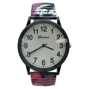 Olivia Pratt Big Dial Easy Reader Watch Abstract Elastic Stretch Band Wristwatch Women Watch - 1 of 3