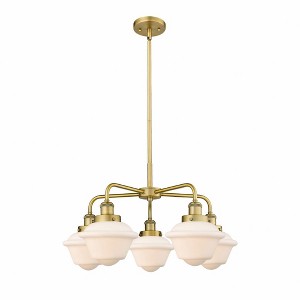 Oxford - 5 Light Stem Hung Chandelier In Art Deco Style-13.5 Inches Tall and 24.5 Inches Wide - 1 of 1