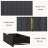 FONTOI Storage Cabinet, Organizers and Storage with Doors and Shelves,  Fluted Buffet Cabinet with 3-layer Partitions, Black, 31.5*15.7*71 - 4 of 4