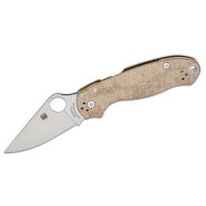 Spyderco Para 3 Brown Canvas Micarta Folding Pocket Knife with CPM CRU-Wear Blade Steel | Outstanding Balance of Edge Retention and Toughness, Brown - 1 of 4