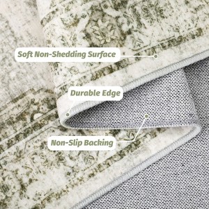 Boho Vintage Living Room Area Rug, Lightweight Non-Shedding Carpet Non Slip Thin Printed Super Soft Floor Carpet Throw Rugs for Bedroom Dining Room - 1 of 4