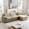 NicBex L-Shaped Corduroy Sectional Sofa,3-seater Couch with Ottoman for Living Room,Apartment,Office - 2 of 4