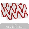 2 Pieces Embroidered Decorative Throw Pillow Covers with Chevron Design - 4 of 4