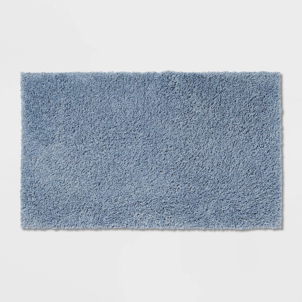 Photos - Bath Mat 20"x34" Antimicrobial Bath Rug Blue - Threshold™