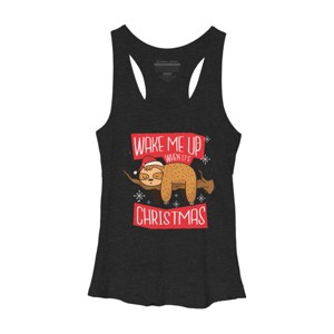 Women's Design By Humans Christmas sloth By ArtStyleAlice Racerback Tank Top - 1 of 3