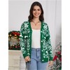 Clearlove Womens Christmas Cardigan V Neck Button Down Long Sleeve Open Front Cardigan Sweaters Knitwear Snowflake Elk Pattern - 2 of 4