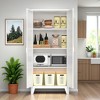 Airsurfer 61" Metal Storage Cabinet with Adjustable Shelves and 2 Shaped Doors, Tall Organizer for Bedroom, Kitchen, or Living Room - 4 of 4