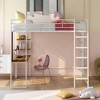 NicBex Full Size Loft Bed with Desk and 2 Shelves,Metal Loft Bed Frame with Guard & Ladder,Bed Frame for Adults,Kids,Box Spring Not Required - 2 of 4