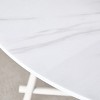 GlasFlength Dining Tables Modern Minimalist Circular Dining Table Patterned Tabletop for Multi Functional Spaces, White, 42"*42"*30" - 3 of 4