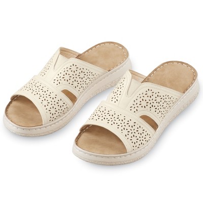 Collections Etc Comfort Stretch Slip-On Shoes with Padded Insoles and Built-In Arch Support