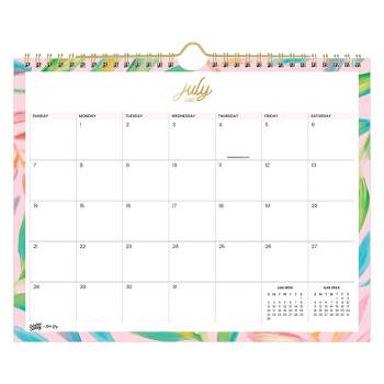Color Me Courtney for Blue Sky June 2024-July 2025 Monthly Wall Calendar 11"x8.75" Aloha Pink